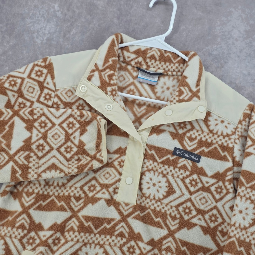 Columbia Snap Pullover Fleece Women S Aztec Print Geometric Western Tribal Top